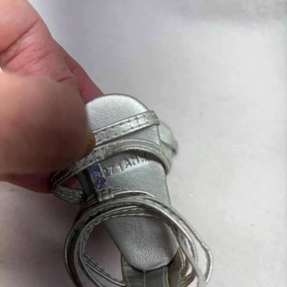 Kanani‎ Party Sparkle Strands Silver Doll Sandals for American Girl Doll Shoes